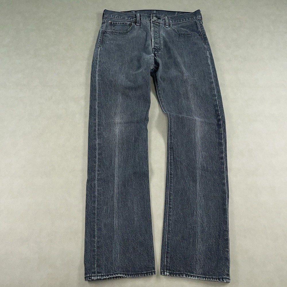 Levi 501 Jeans Mens 32x32 Denim Button Fly Straight Leg Faded Gray (Fits 31x30)